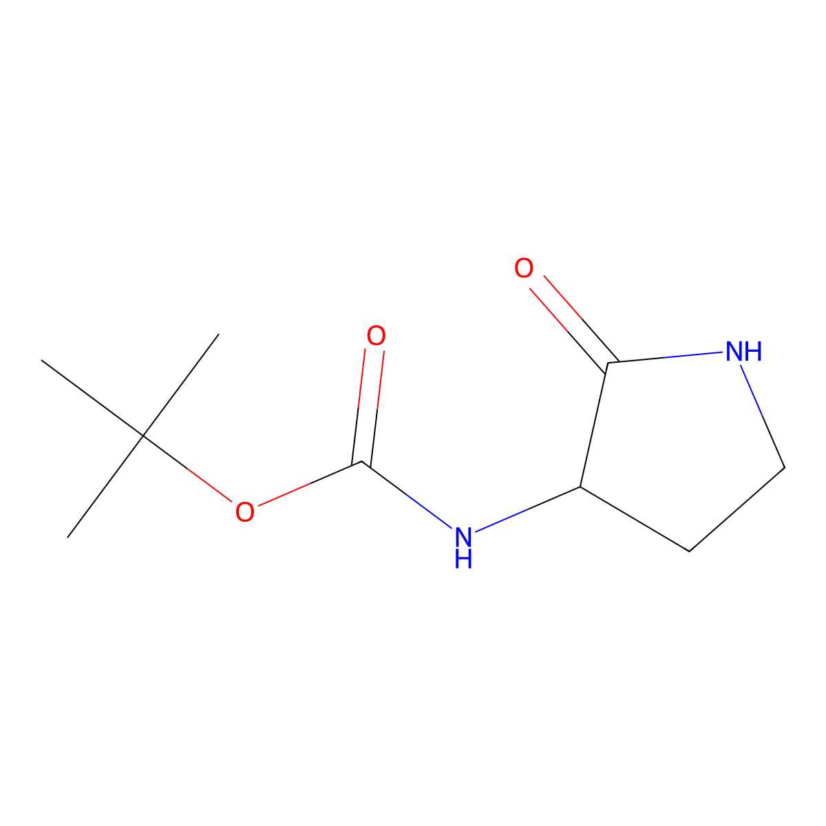 tert-Butyl (2-oxopyrrolidin-3-yl)carbamate molecular structure, CAS 99780-97-9