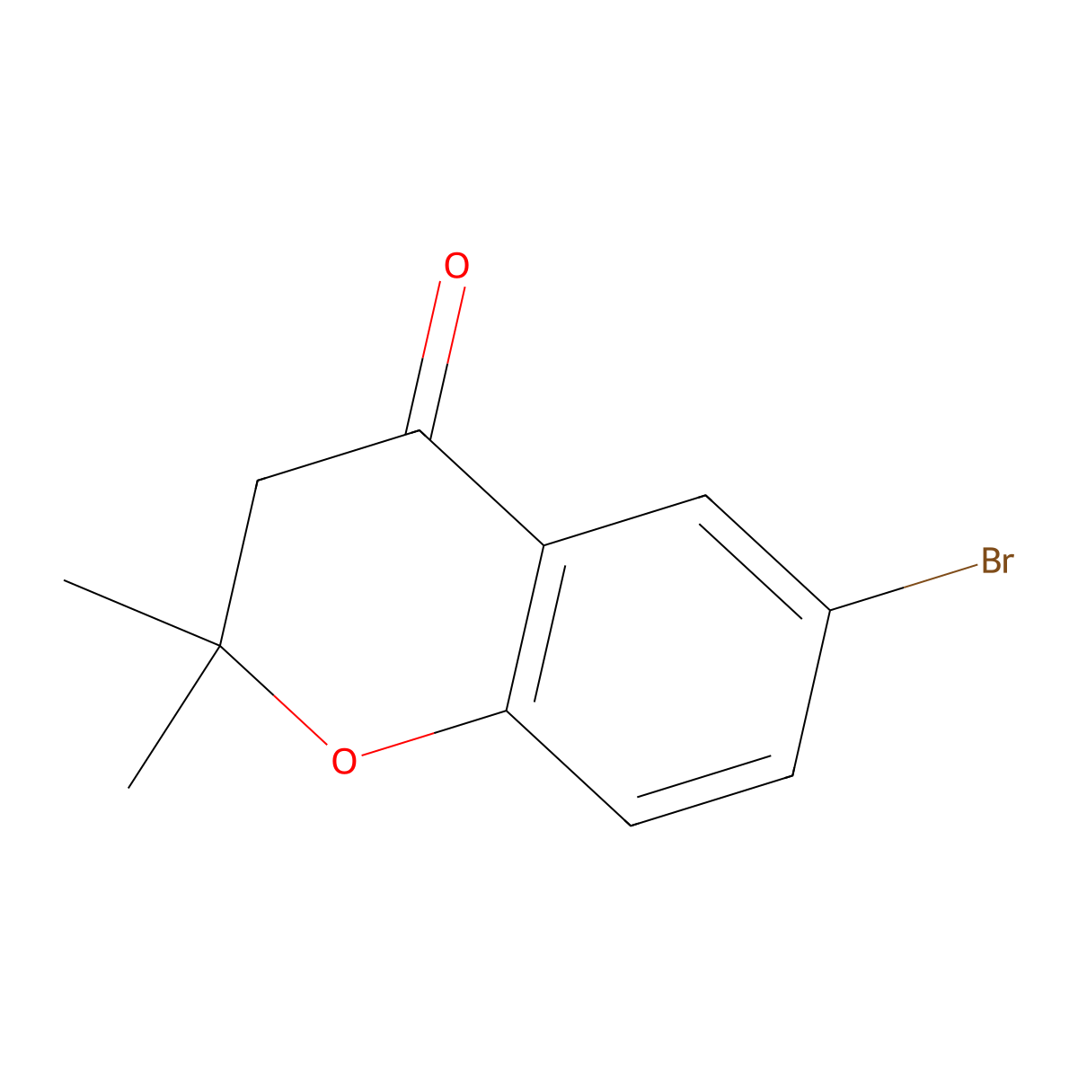 6-bromo-2,2-dimethyl-3,4-dihydro-2H-1-benzopyran-4-one molecular structure, CAS 99853-21-1