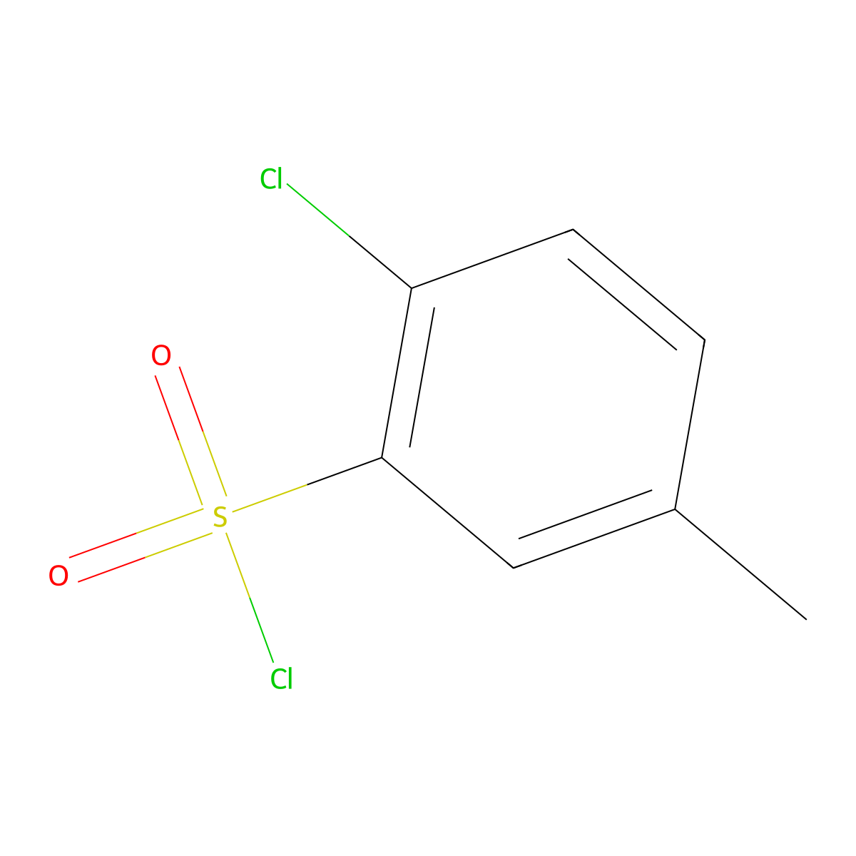 2-Chloro-5-methylbenzene-1-sulfonyl chloride molecular structure, CAS 99876-69-4