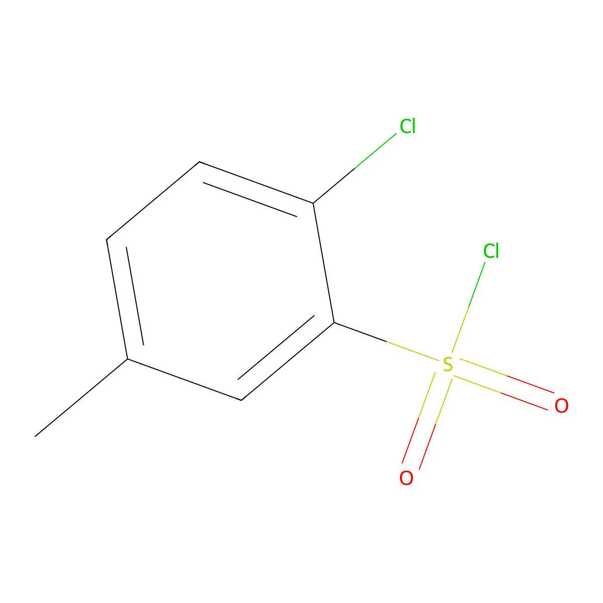 2-Chloro-5-methylbenzene-1-sulfonyl chloride molecular structure, CAS 99876-69-4