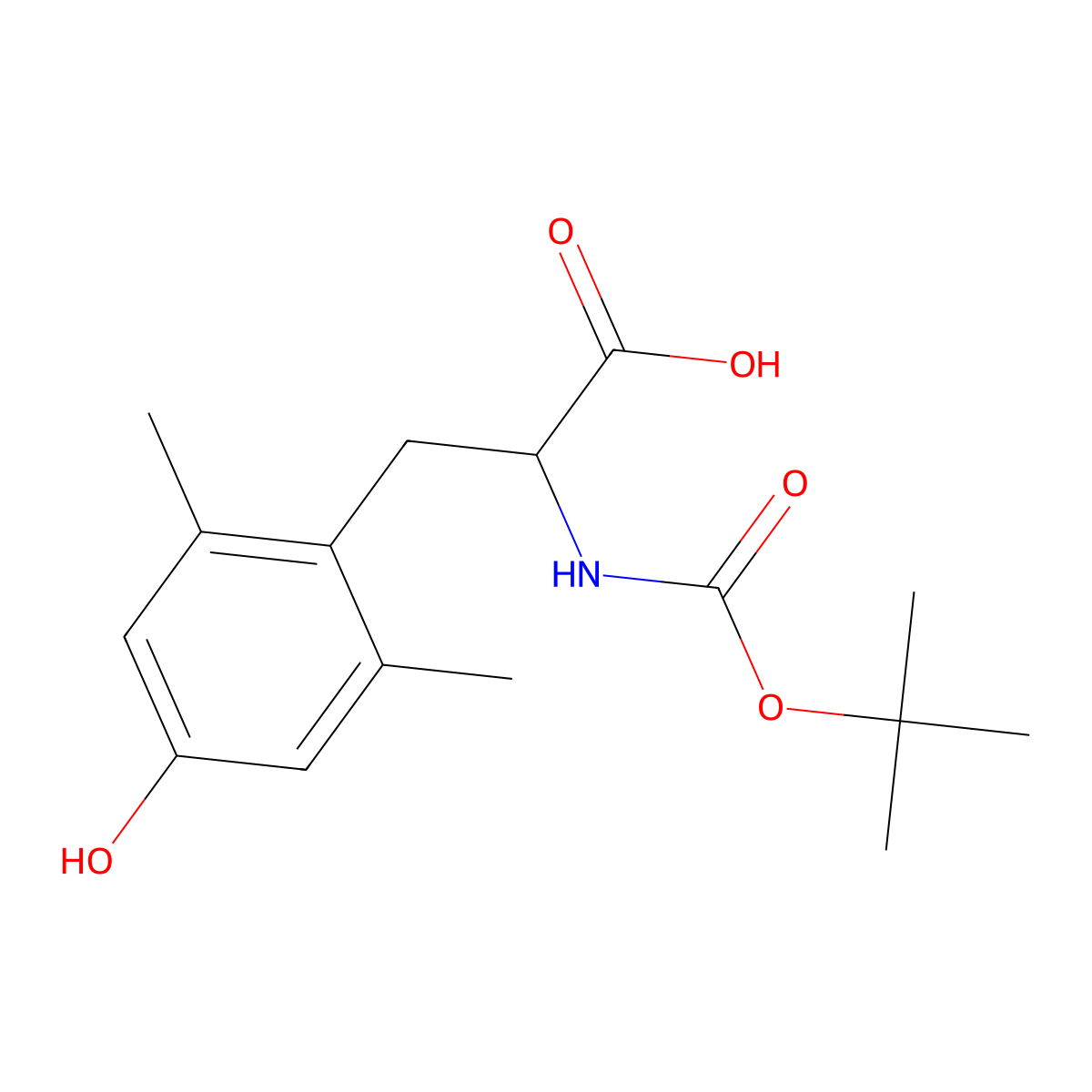 (S)-2-tert-Butoxycarbonylamino-3-(4-hydroxy-2,6-dimethyl-phenyl)-propionic acid molecular structure, CAS 99953-00-1